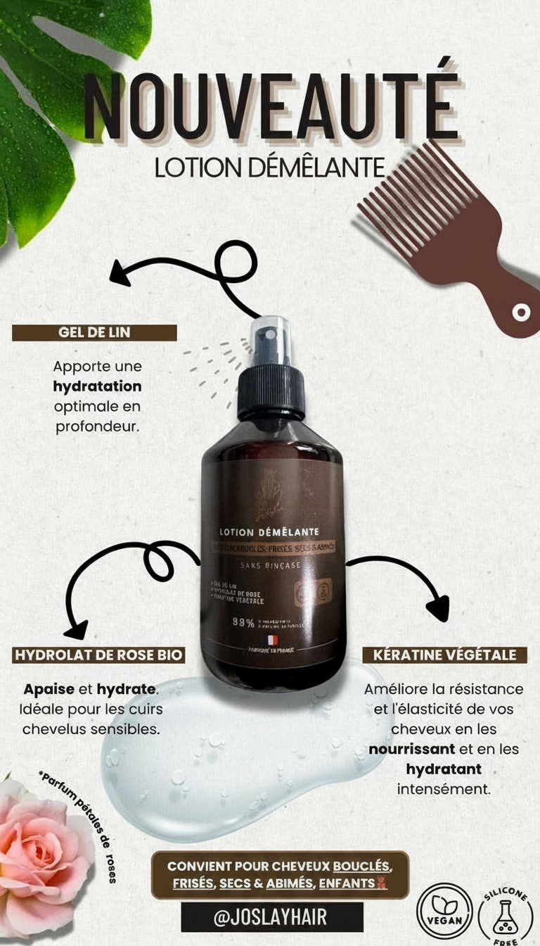 LOTION DEMELANTE POUR CHEVEUX DIFFICILES À COIFFER